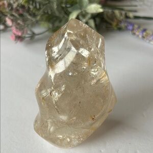 💎 409g Natural Clear Quartz tower with Golden Healer Crystal 🌈